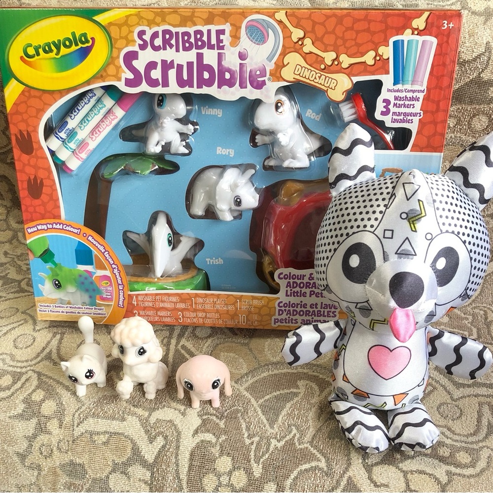 New in Box Crayola Scribble Scrubbie Dinosaur Playset with Extras